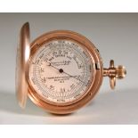 A 9ct Rose Gold Cased Compensated Pocket Barometer, Circa 1913, by Thomas Armstrong & Brother,