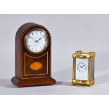 An Early 20th Century French Carriage Timepiece and a French Mahogany Cased Mantel Timepiece the