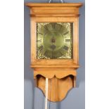 An 18th Century Oak Cased Hooded Wall Clock, by Richard Roe of Haslemere, the 12ins square brass