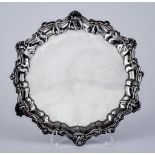 A George V Silver Circular Salver, by Josiah Williams & Co. London, 1910, the shaped and moulded rim