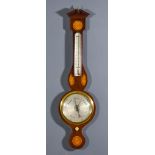 A Victorian Mahogany Cased Wheel Barometer and Thermometer by Negretti and Zambra of London, with