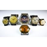 A Mixed Lot of 20th Century Wristwatches, comprising - a manual wind gentleman's Universal, Serial