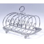 A George IV Silver Rectangular Six Division Toast Rack, by Solomon Royes, London 1820, with