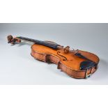 A German Violin, Late 19th/Early 20th Century, with two piece back, the back 14.5ins (excluding