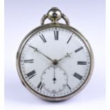 A William IV Silver Cased Open Faced Duplex Pocket Watch, by French, Royal Exchange, No. 7869, the