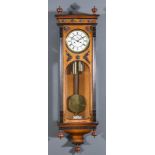 A 19th Century Walnut and Ebonised "Vienna Regulator" Wall Clock the 6.25ins white enamel dial
