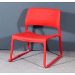 After Donal Chadwick (born 1936) - Knoll "Spark Series" Red Plastic Chair