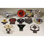 A Collection of Car Badges, including - MG Car Club, M.S.S. Motor Club, The Vintage Sports Car Club,