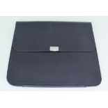 A Silver Carbon Leather Flap Over Document Case by Simpson of London, 15ins x 12ins, embossed with