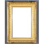 A 19th Century Gilt Framed Rectangular Wall Mirror, moulded with leaf ornament and inset with