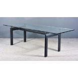 After Le Corbusier (1887-1965) - Modern "Tube D'Avion LC 6", Glass Topped Dining Table, manufactured