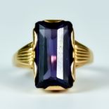 A Faceted Alexandrite Ring, Modern, 14ct gold set with a faceted alexandrite stone, approximately