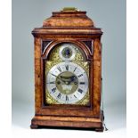 A Mid 18th Century Walnut Table Clock, by William Poulton of London, the 6.5ins arched brass dial