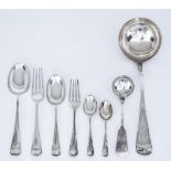 A George V Silver Old English and Rat Tail Pattern Table Service, by Fenton, Russell and Co Ltd,