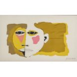 Oswaldo Guayasamin (1919-1999) - Colour print - Study of a head with printed signature, 10.5ins x