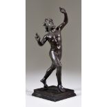 Neapolitan School (Late 19th/Early 20th Century) - Brown patinated bronze figure of "Fauno Danzante"