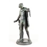 19th Century Neopolitan School, After the Antique - Green patinated bronze figure of a "The Apollo