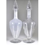 A Pair of Chemist's Display Jars, 19th Century, of urn-shape, with slice cut necks and star cut