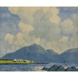 ***Paul Henry (1876-1958) - Three lithographs in colours - "The Blue Lake, Connemara", "Cottages and