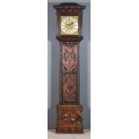 A 19th Century Oak Longcase Clock by Richard Chalklen of Wrotham the 11ins square brass dial with