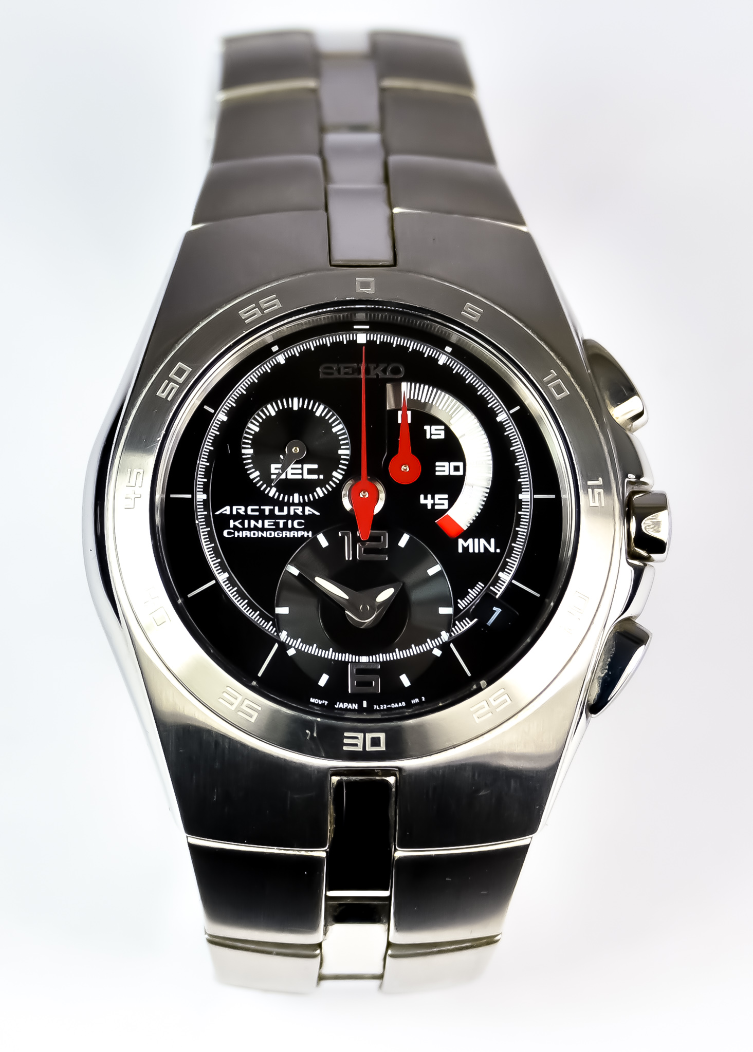 A Gentleman's Kinetic Wristwatch, by Seiko, model Arctura, 43mm diameter case, stainless steel