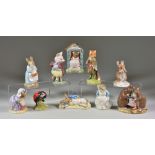Ten Royal Albert Beatrix Potter Figures, including - "Miss Dormouse" 4ins, "Pigling Eats His
