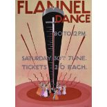 A. E. Halliwell (1905-1987) - Gouache - Poster - "Flannel Dance", signed, circa late 1920s, 30ins