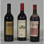 Three Bottles of Red Wine, comprising - a 1988 Chateau Lanessan Medoc "Delbos-Bouteiller", a 1961