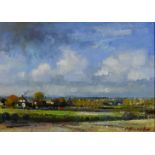 ***Matthew Alexander (born 1953) - Oil painting - "Faversham Marshes", signed, board 7.25ins x 10.