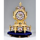 A Late 19th Century French Ormolu and Porcelain Mounted Mantel Clock by Le Roy & Fils, a Paris,