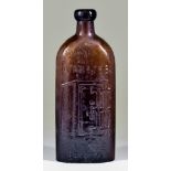 A Warner's Safe Diabetes Cure London Bottle, Late 19th Century, moulded with safe motif, brown tint,