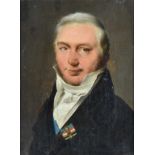 Early 19th Century Continental School - Oil painting - Half length portrait of gentleman, canvas