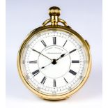 A Late 19th/Early 20th Century Continental 18ct Gold Keyless Half Hunting Cased Chronograph Pocket