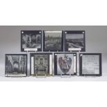 A Quantity of Black and White Glass Slides, Early 20th Century, of scenes including Assisi,