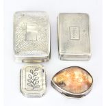 A George III Small Silver Vinaigrette and Three Other Vinaigrettes, the small vinaigrette by