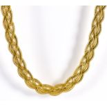 A 9ct Gold Braided Necklace, Modern, 430mm in length, gross weight 6.2g
