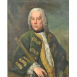 18th Century English School - Oil painting - Half length portrait of country gentleman in hunting