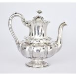 A William IV Silver Coffee Pot, by J E Terrey & Co. London 1831, of octagonal bulbous panelled