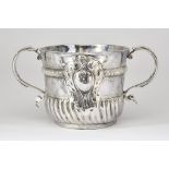 A William III Britannia Silver Two-Handled Porringer possibly by Robert Peake, London 1699, the body