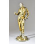 19th Century Italian School - Polished Bronze Figure of Narcissus cast by Sommer, Naples, on