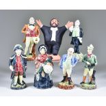 Six Grimwades Pottery Charles Dickens Figures, including "Mr Pickwick", 6.75ins high, "Sam Weller"