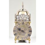 A Late 19th/Early 20th Century Brass Cased Lantern Clock of "17th Century" Design, the 6.5ins