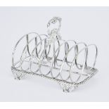 A George IV Silver Rectangular Six Division Toast Rack by William Bateman II, London, 1828, with