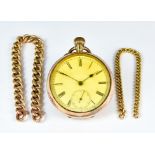 An Early 20th Century 9ct Gold Half Hunting Cased Keyless Pocket Watch, no visible maker, 49mm