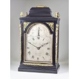 An 18th Century Ebonised and Gilt Brass Mounted Musical Mantel Clock, by William Jones, London,