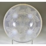 Lys No. 382 - A Lalique Opalescent Glass Bowl, designed by Rene Lalique, on four glass stem feet,