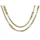 A Yellow Metal Longuard Chain, 20th Century, 1650mm in length, gross weight 42.6g Note: Metal