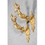 A Set of Four French Gilt Metal Wall Lights, stamped Barbedienne, cast as young women holding