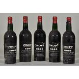 Five Bottles of 1963 Croft Vintage Port