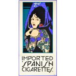 A. E. Halliwell (1905-1987) - Pencil and Gouache - Poster - "Imported Spanish Cigarettes", unsigned,